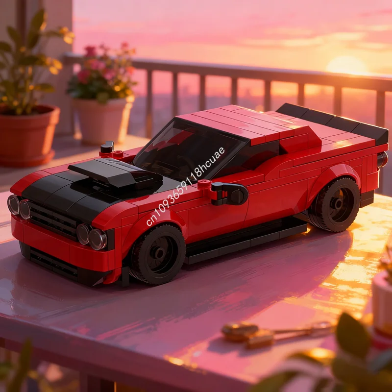 239pcs MOC City Champions Speed Champion Dodge Challenger Demon 8 Model Building Blocks Architecture Christmas Gift Toy Birthday