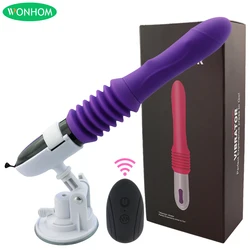 Consolador grande de empuje para mujeres, vibrador con Control remoto automático, masajeador de punto G Vaginal, masturbadores retráctiles, Juguetes sexuales para adultos