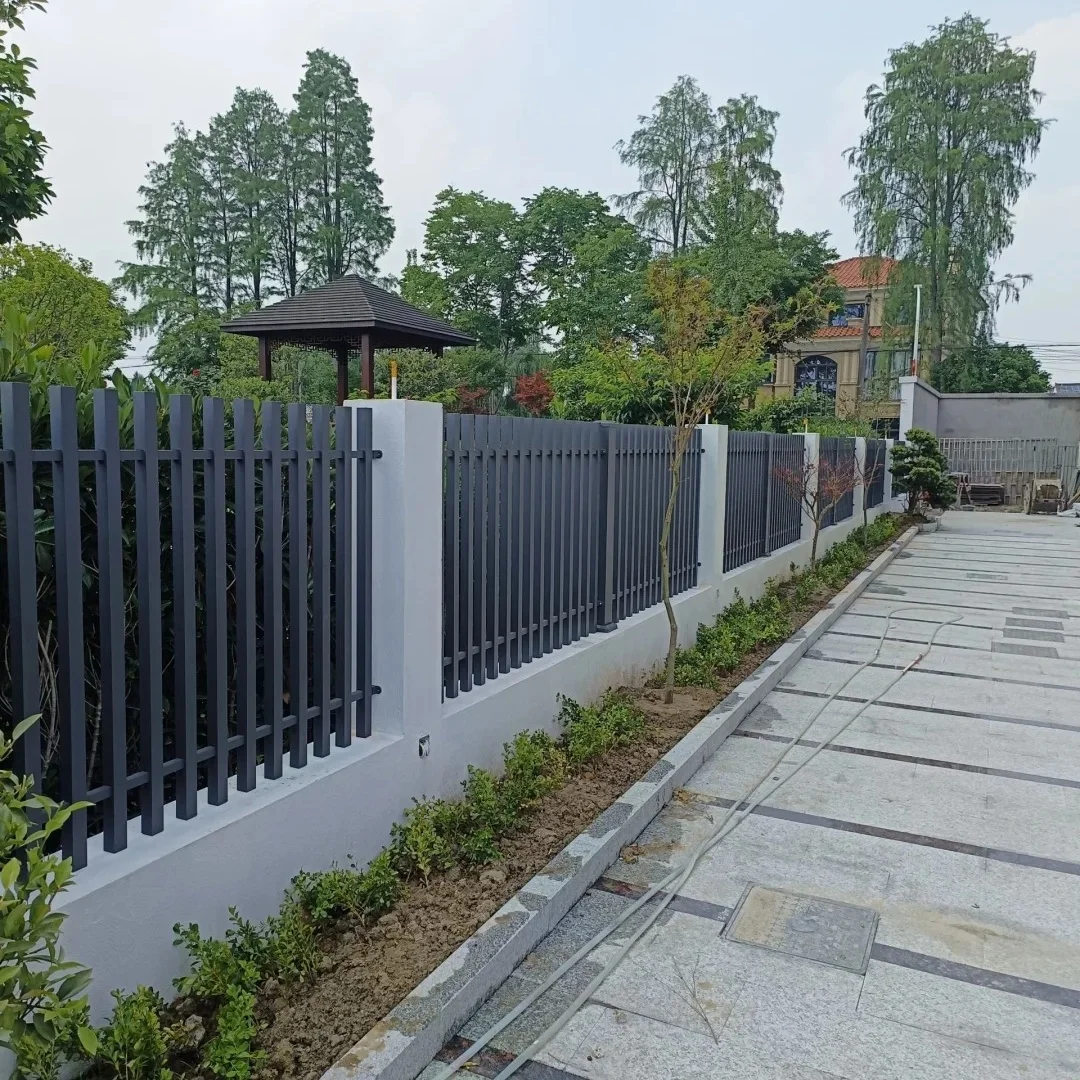 Wrought Iron Fence High Quality Outdoor Horizontal Aluminum Slat Fence Panels L 8FT* H 4/5/6FT