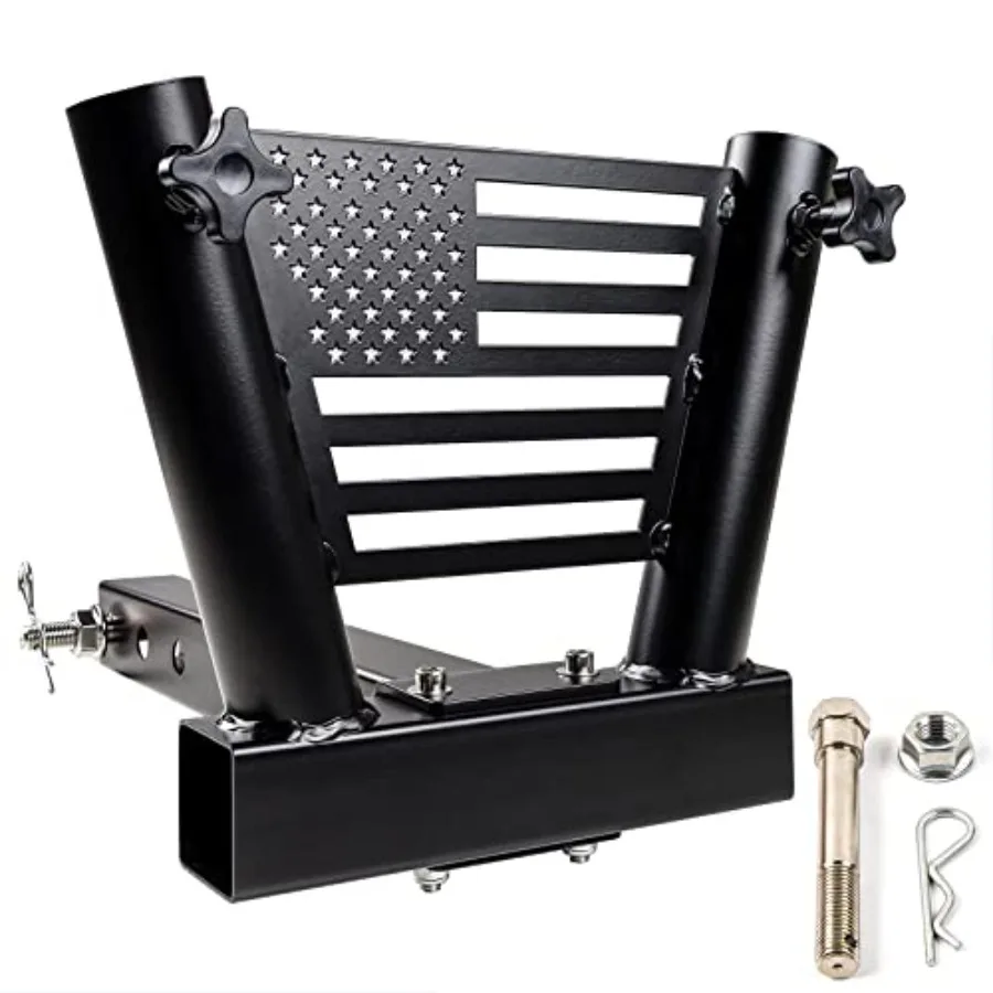 

US Flag Hitch Flagpole Holder Trailer Hitch Mount Universal for Jeep SUV RV Pickup Truck Camper Trailer with Standard 2" Hitch