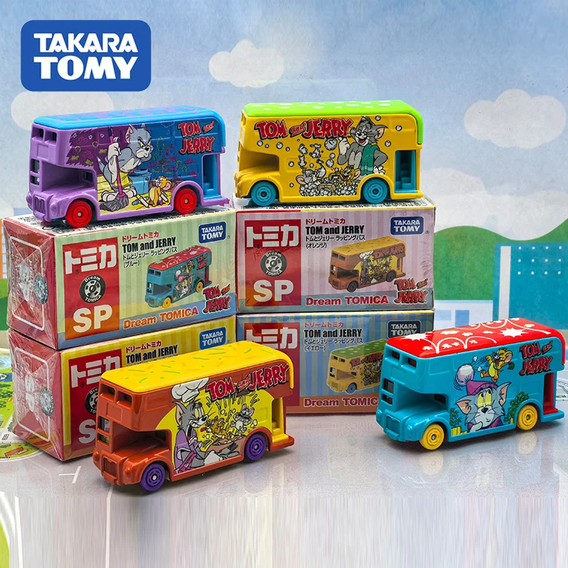 TAKARA TOMY Dream Tomica Tom en Jerry Bus Legering Speelgoed Motorvoertuig Diecast Metaal Model Geschenken