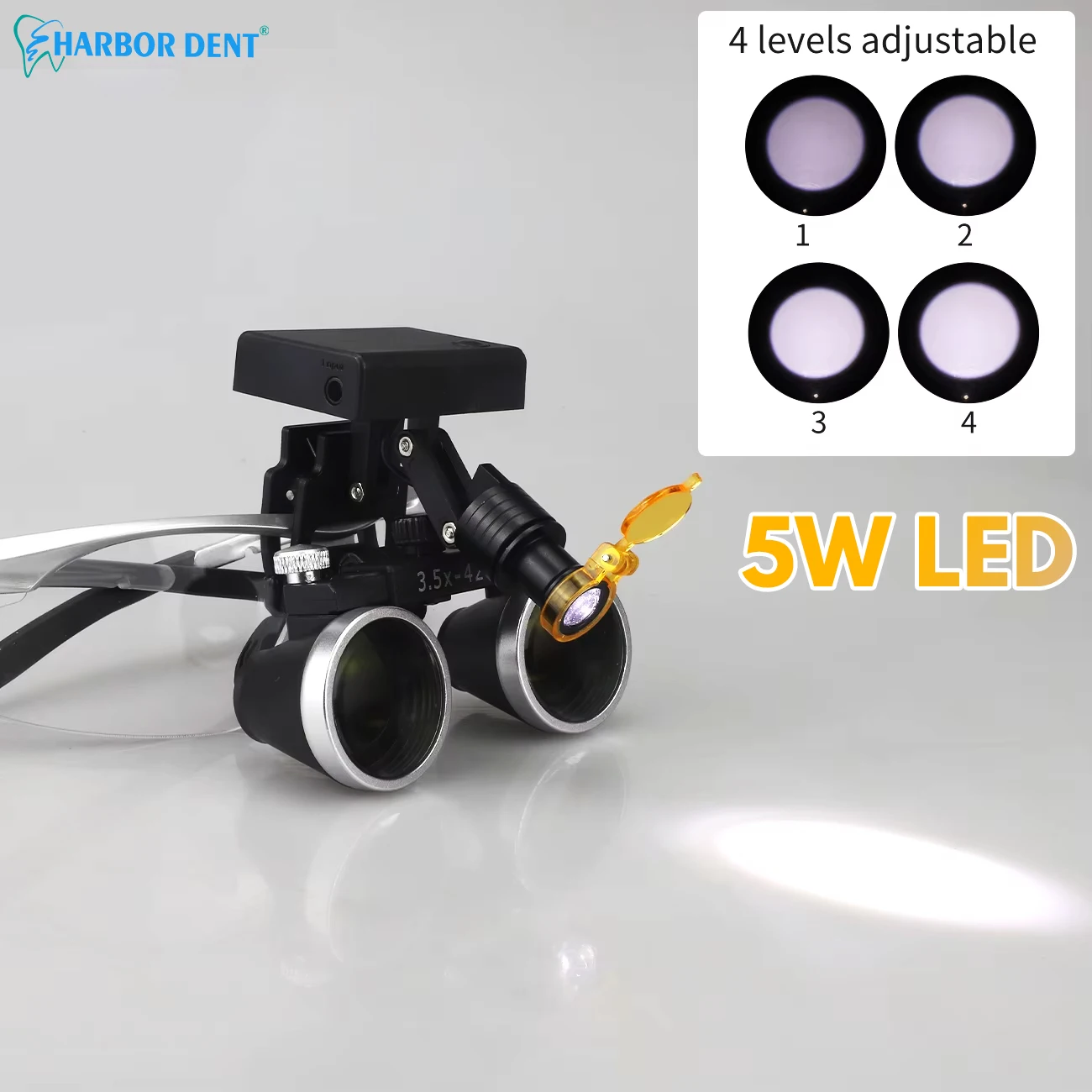 

Dental Loupes Add 5W Headlamp Dental Magnifier Lab Medical 2.5/3.5X Binocular Loupes Magnification Wireless Spotlight Headlight