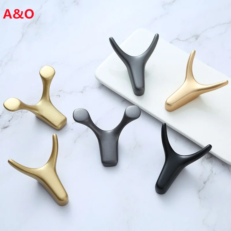 Hooks in the bathroom Towel Rack Door Hooks Clothes Wall Kitchen Hanger On Door Bathroom Modern European Style Light Luxury