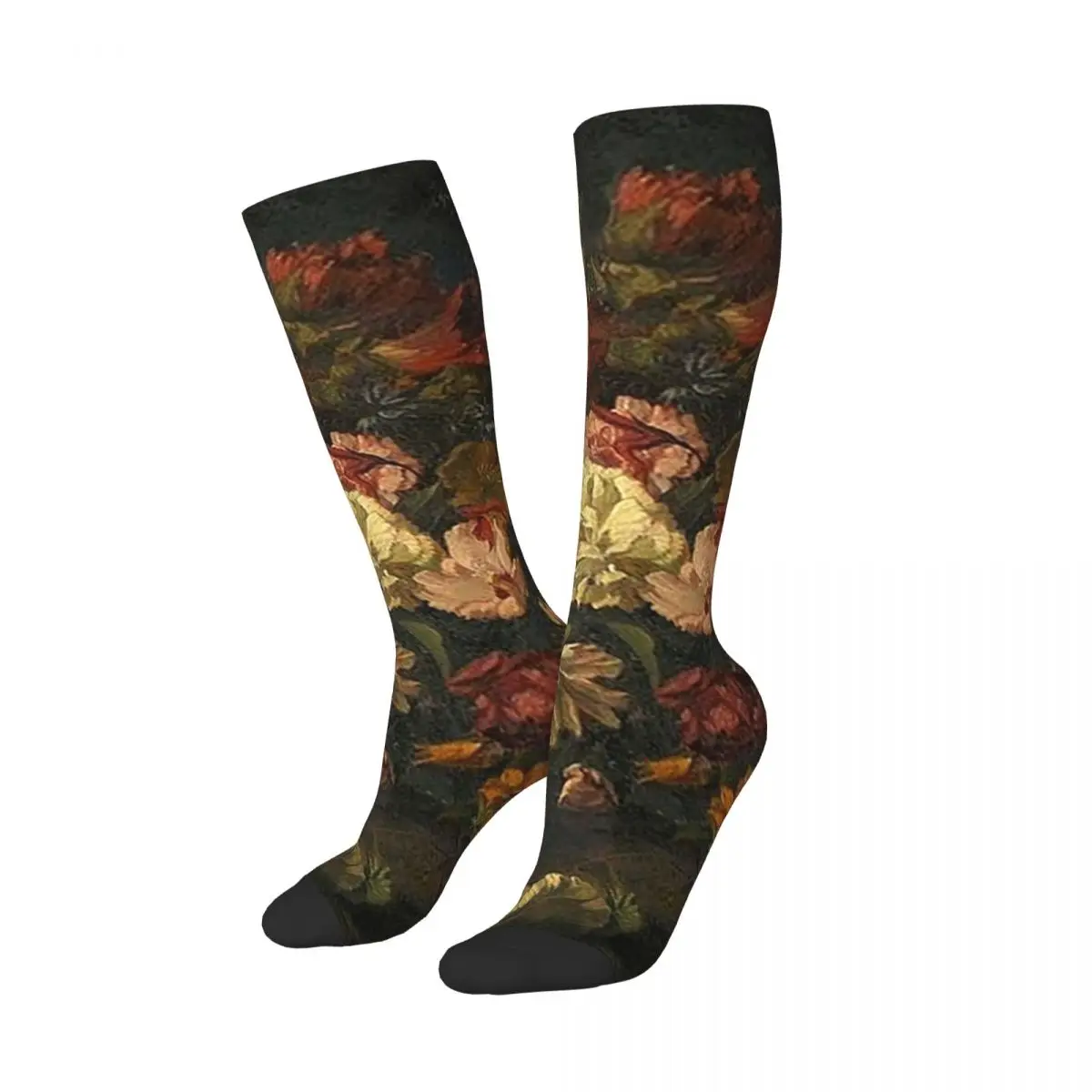 Baroque Flower Still Life Oil Painting Socks Harajuku Stockings All Season Long Socks Accessories for Man Woman Gifts