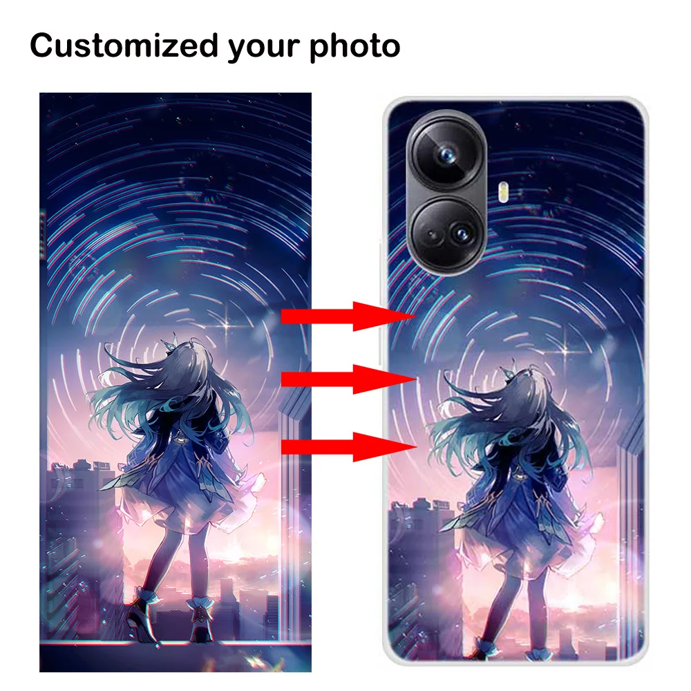 Customized Photo Phone Cases For Realme 10 Pro+ Cover Clear Tpu Diy Text Name R…