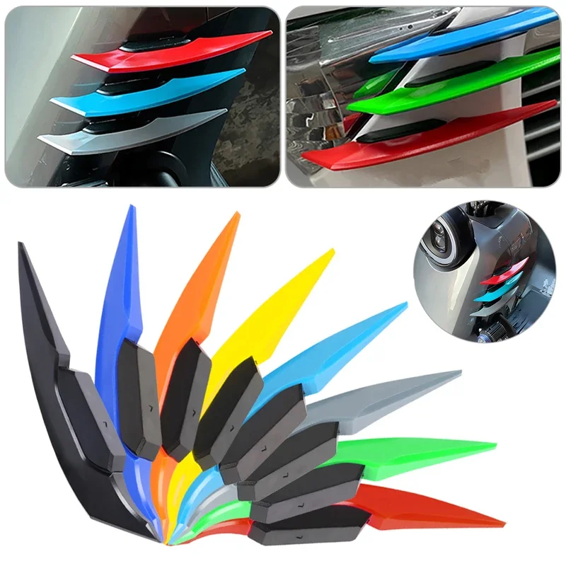1Pair Universal Motorcycle Winglet Aerodynamic Spoiler Dynamic Wing with Adhesive Decoration Sticker For Motorbike Scooter