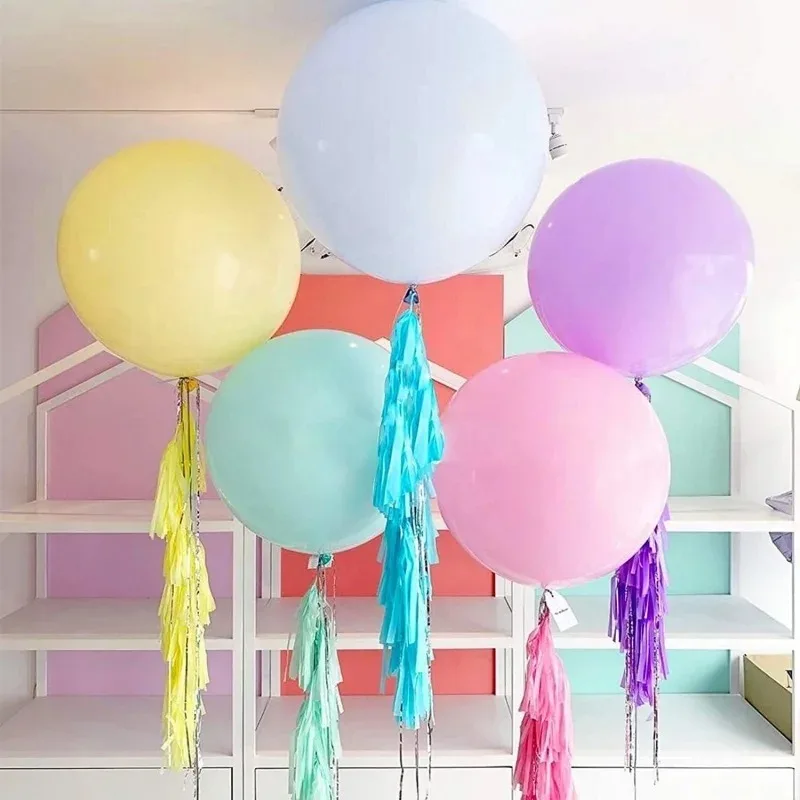 36Inch Giant Helium Pastel Balloon Paper Tassel Garland Decorations Easter Birthday Party Wedding Room Balloon Streamer Supplies