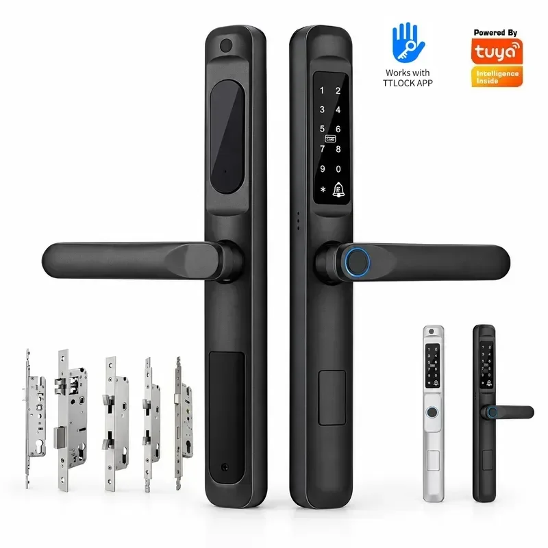 TTlock Tuya Smart Password Fingerprint Door Lock Narrow Broken Bridge Aluminum Electronic Wifi APP Remote Waterproof