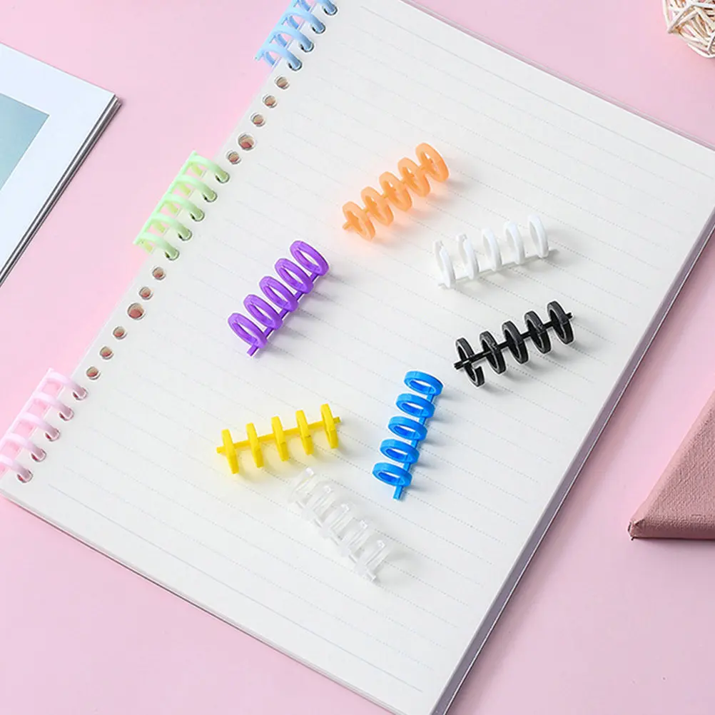 

10Pcs Plastic Notebook Coil Bindings Colorful Spiral Binding Spines Easy Use Spiral Notebook Coils for Office Binding Spines
