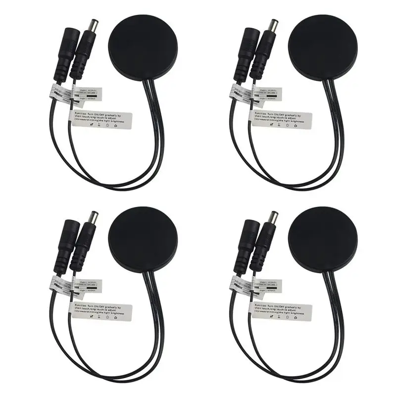4X Wood Panel LED Touch Sensor Dimmer Switch Switch Touch Switch For LED Strip Black