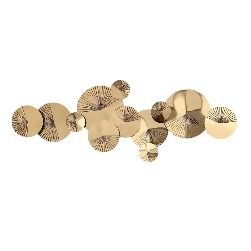 

Light luxury simple metal wrought iron wall decoration, home living room background wall decoration pendant