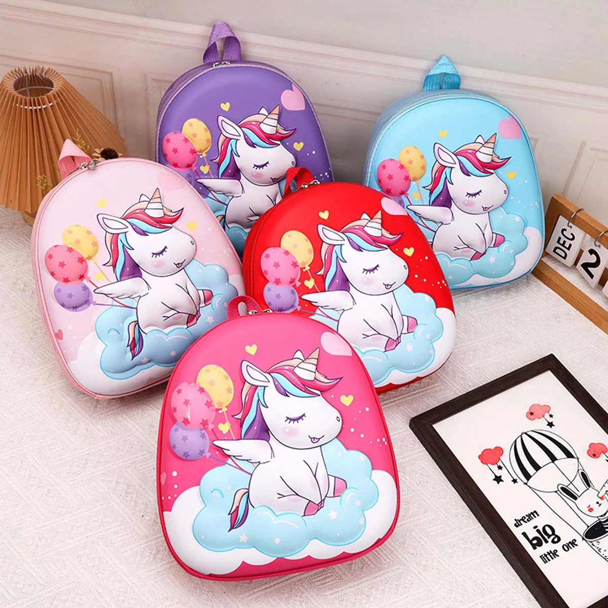 

4-12 year old backpack 12 "hard shell backpack cute unicorn backpack Student backpack cartoon backpack eco-friendly fabric