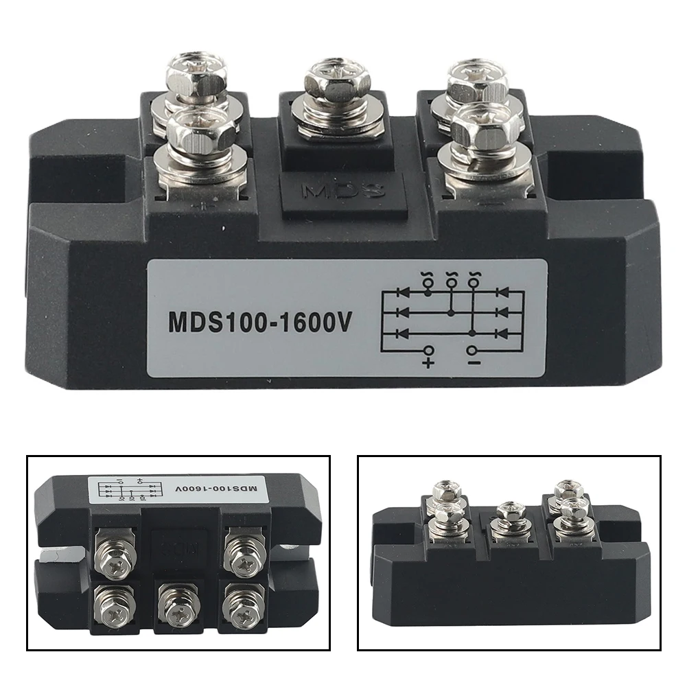 MDS-100A 1600V 5 Terminals 3-phase Full-way Diode Module Rectifier For AC/DC Bridge Rectifier For Three-phase Rectification