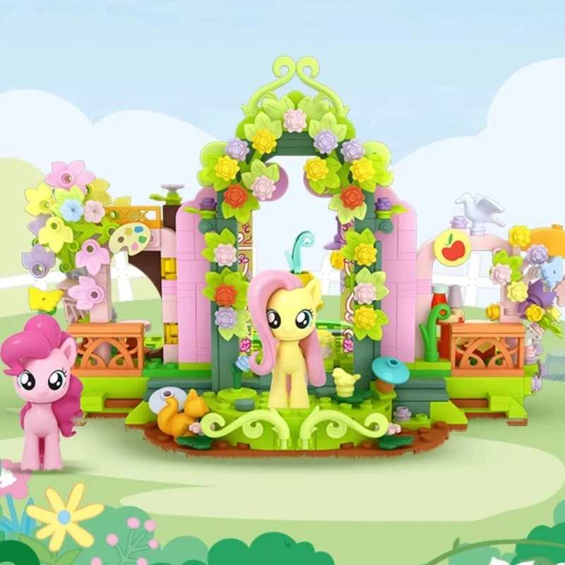 My Little Pony Series Building Blocks Fluttershy's Secret Garden Assembly Model Twilight Sparkle Pinkie Pie Ornament Toy Gift view 5