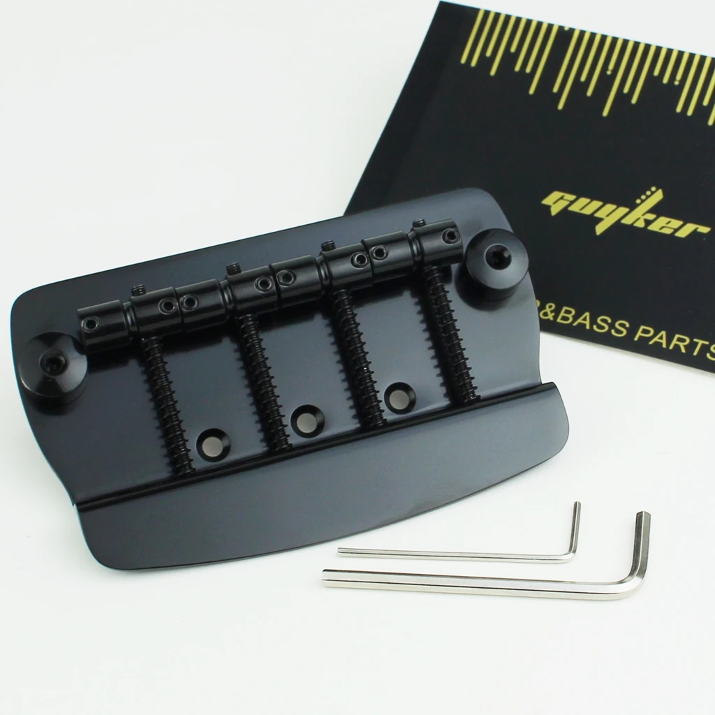 Guyker Bass Bridge Assembly with - 4 Strings Hardtail Bridges Replacement for Bass or Precision Bass