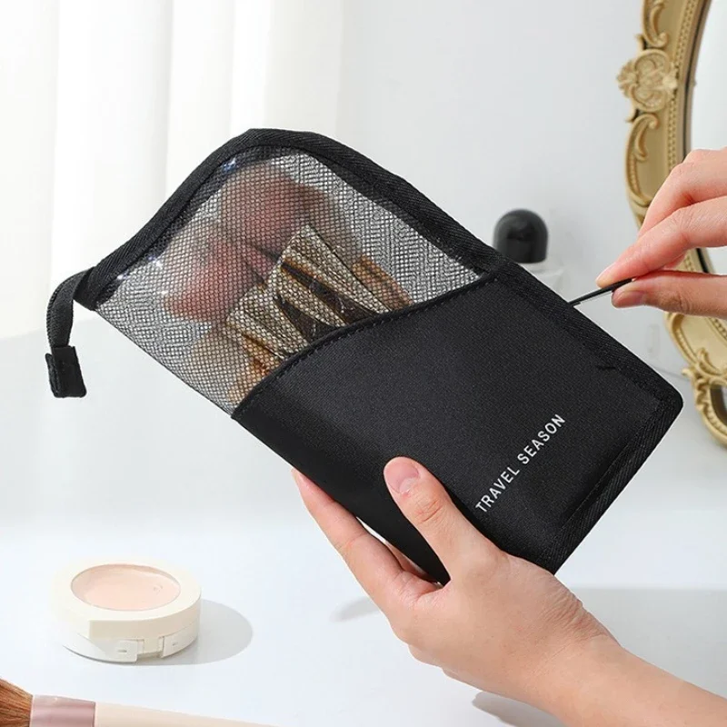 

Women Clear Mesh Cosmetic Bag Travel Makeup Organizer Waterproof Toiletry Pouch Beauty Case