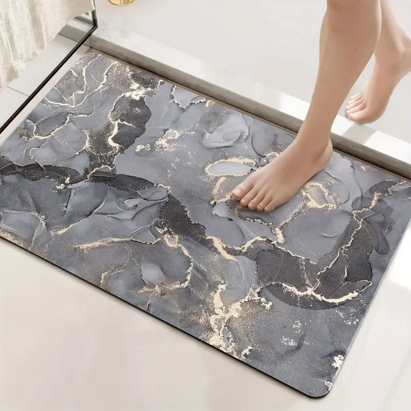 Marbling Pattern Diatom Mud Mat Super Absorbent Rug Non Slip Floor Entrance Carpet Home Indoor Living Room Decorative Doormat