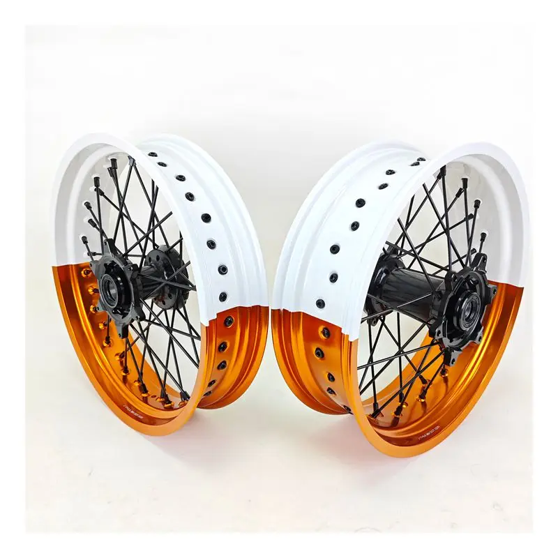 

17-дюймовые колесные диски Supermoto для KTM XCF 450 2017 года, кастомизированные, с возможностью выбора цвета, комплект для супермотарда