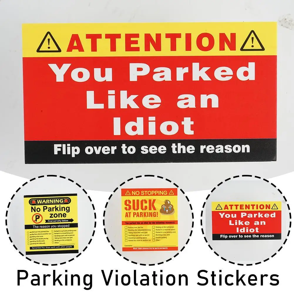 50Pcs Bad Parking Cards You Parked Like An Idiot Cards Bad Parking Cards Funny Parking Violation Bad Cards For Car