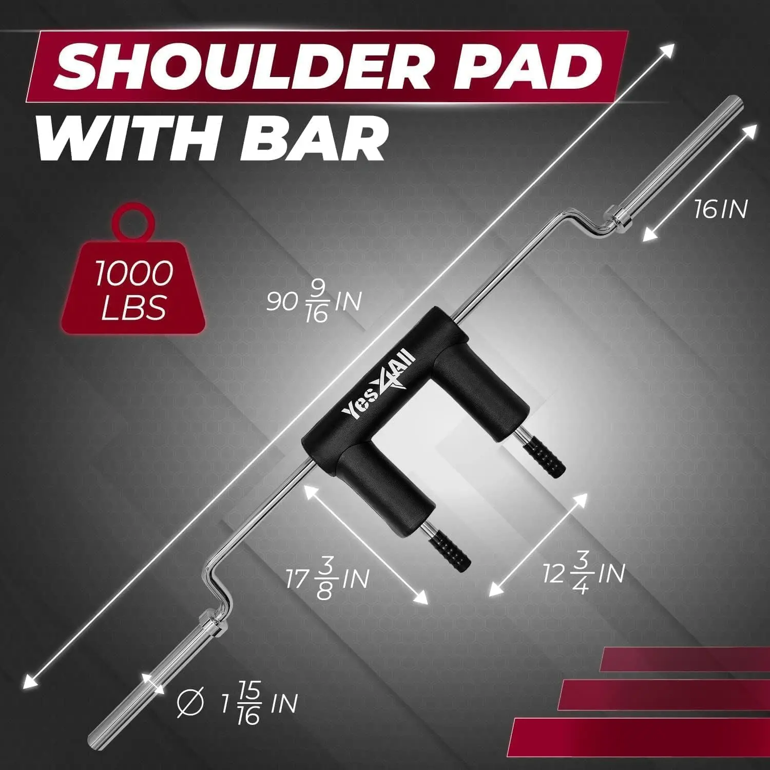 Multi Grip Barbell & Cable Attachment - Swiss Bar, American Bar for Greater Range of Motion