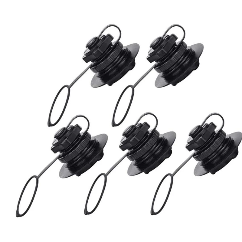 5 Pcs Air Valve Inflatable Boat Spiral Air Plugs Inflation Replacement Screw Boston Valve for Rubber Dinghy Raft Kayak