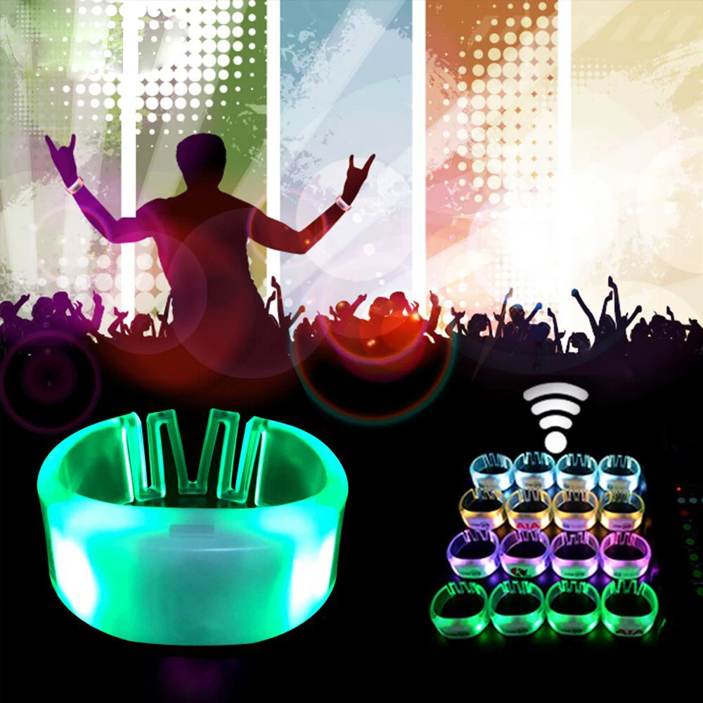 Dropshipping DMX Remote LED Bracelet Flashlight DJ LED Wristband for Music Concert Party and Event