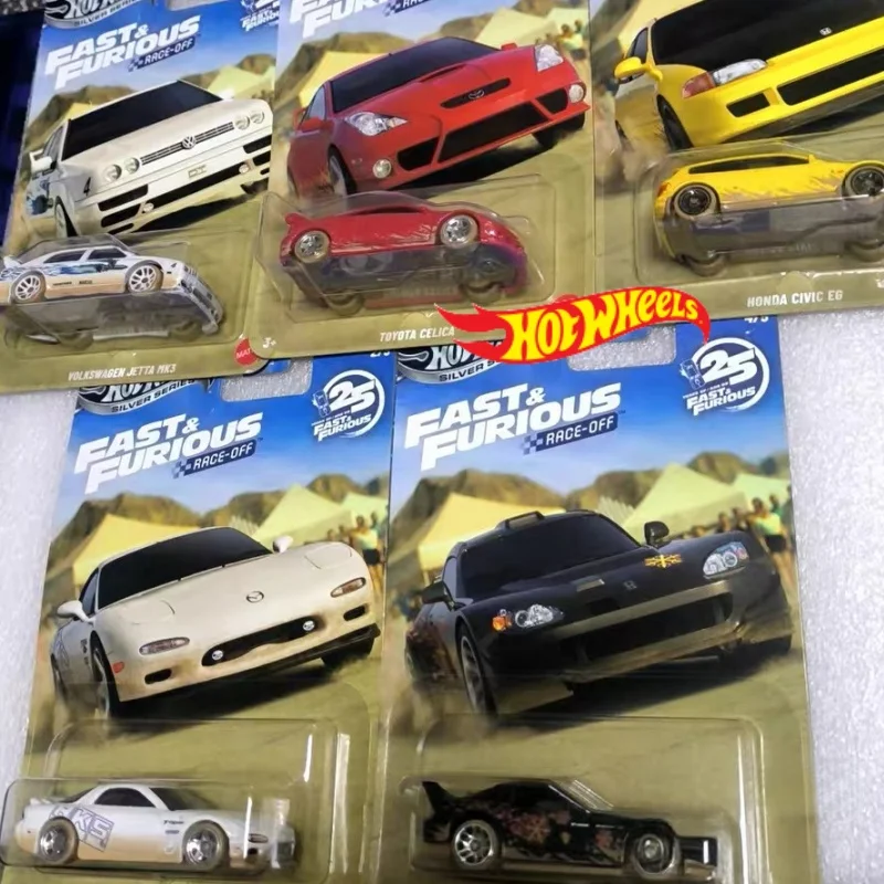 

Hot Wheels Hnr88-P Fast & Furious Series Toyota Celica Mazda Rx-7 Volkswagen Jetta Honda Civic 1:64 Diecast Collectible Car Toy