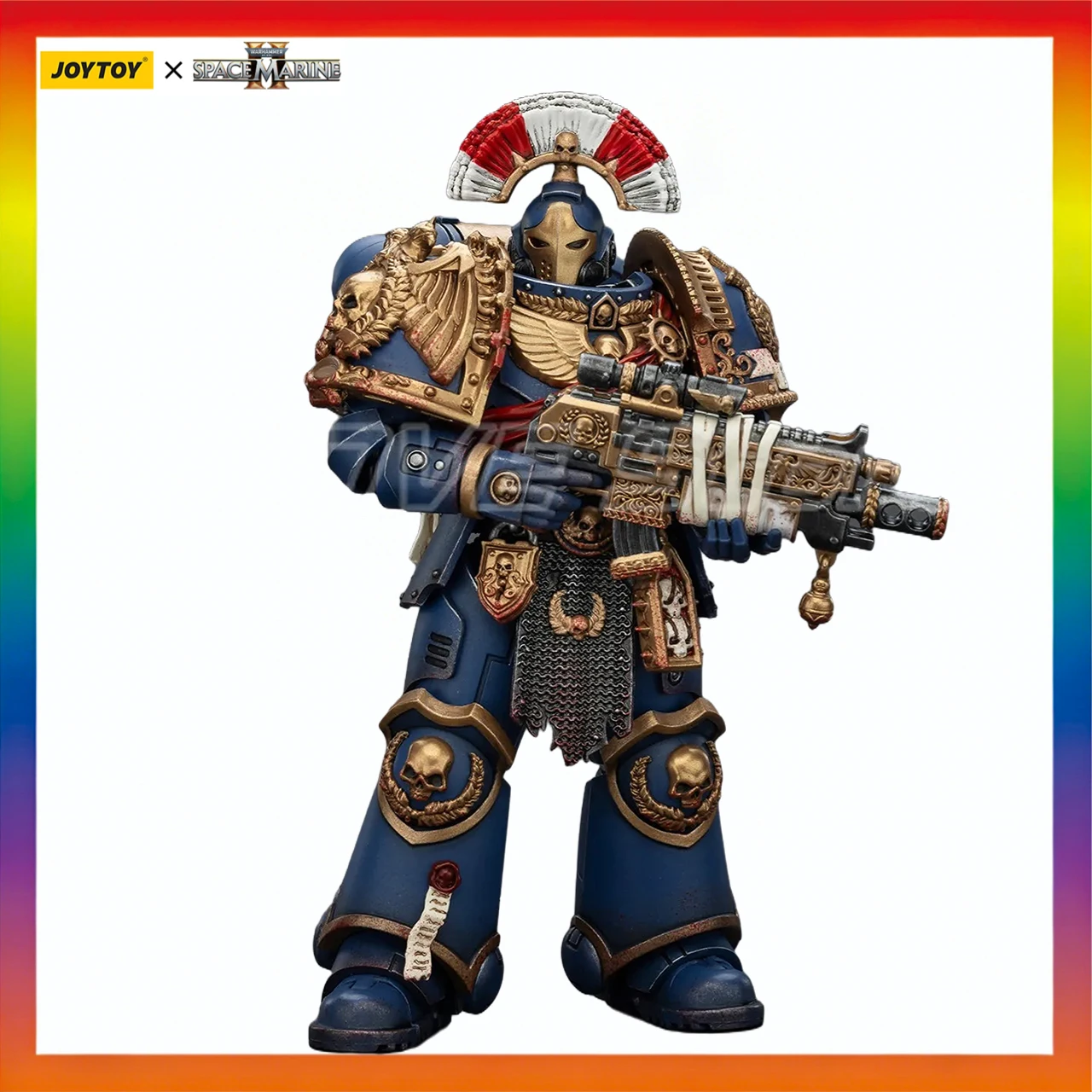 

JOYTOY Warhammer 40K UltramarinesRelic Secundus Armour with Artificer Bolt Rifle Chainsword and Bolt Pisto 1/18 Action Figure