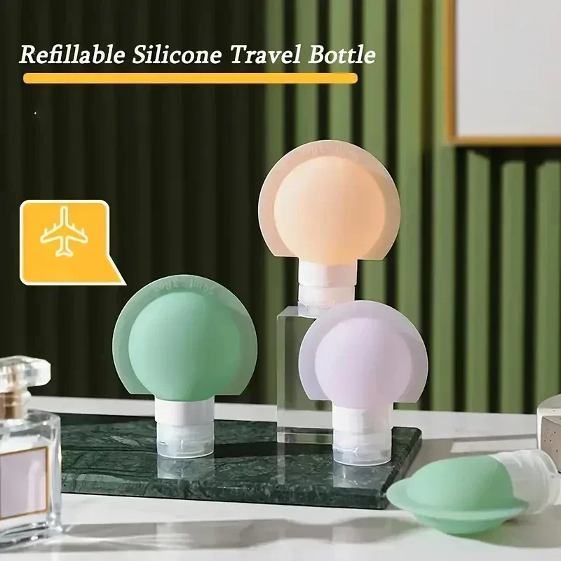 3pcs 60ml Silicone Travel Bottles Skincare Shampoo Shower Gel Portable Makeup Remover Bottles Travel Magic Shampoo Dispenser