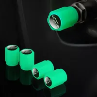 Universal 4pcs Fluorescent Car Tire Valve Cap Luminous Tire Valve Stem Cap Cover