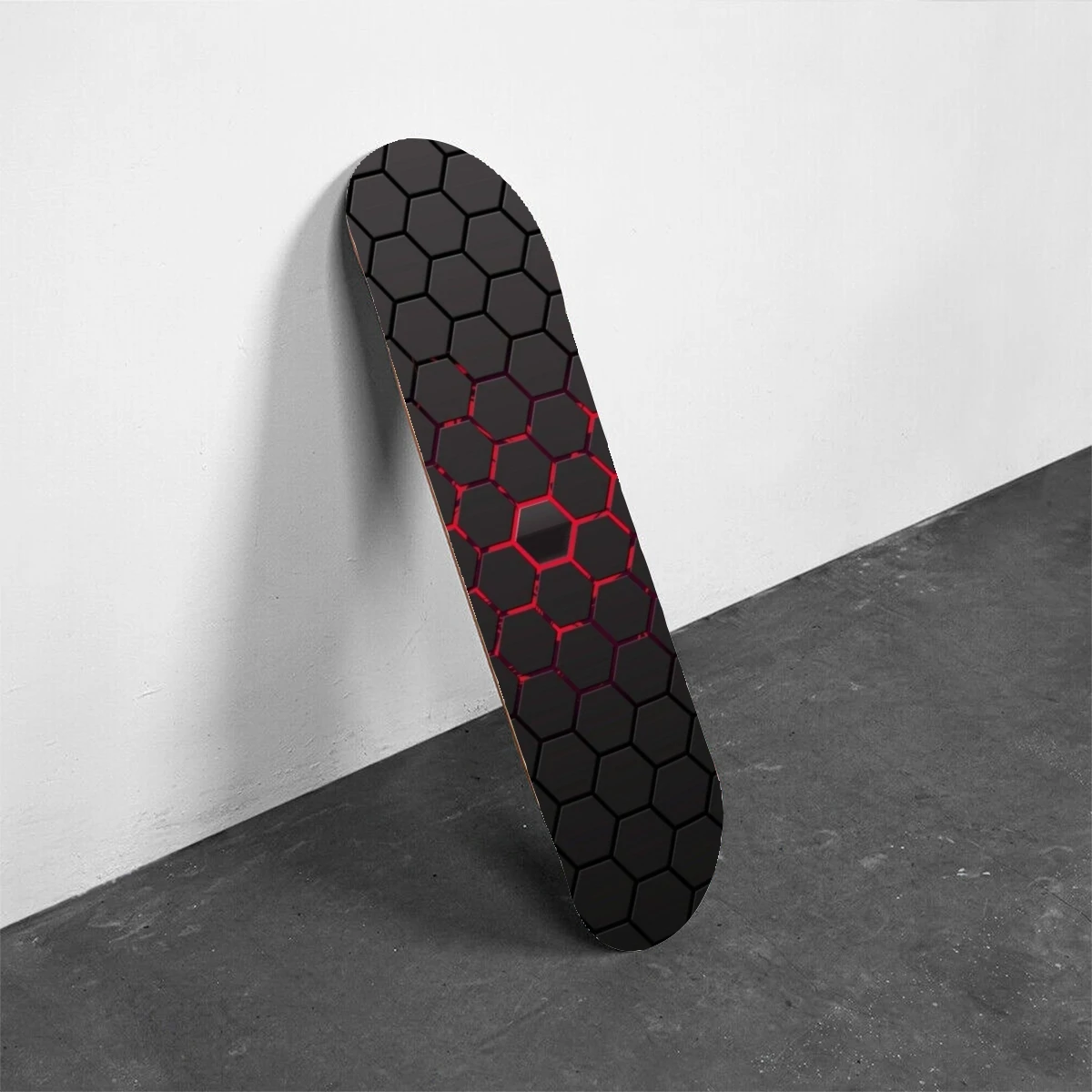 Red Flame Honeycomb Print Skateboard Stickers Self-Adhesive Vinyl Waterproof Decorative Accessories Skateboard Stickers Gift