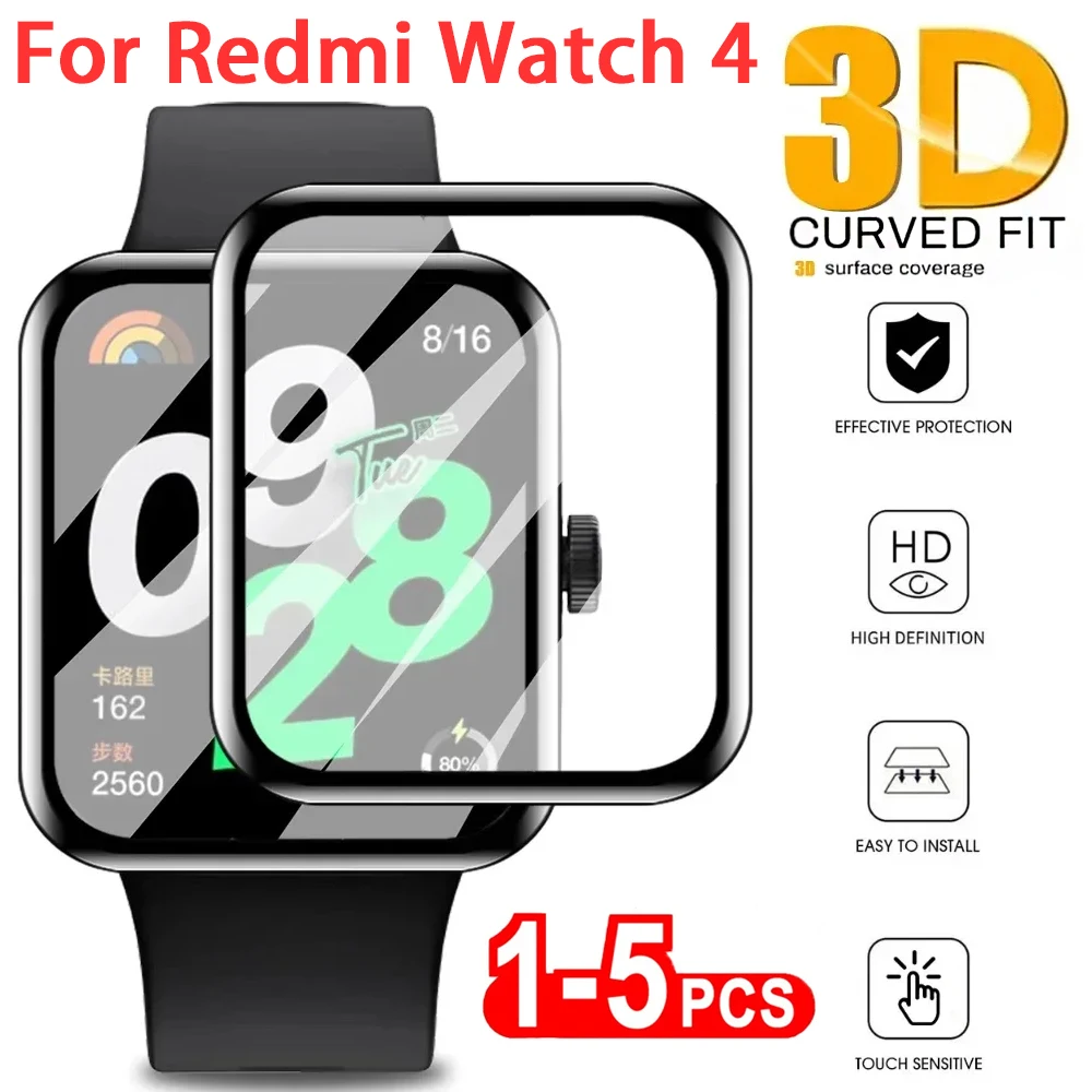 For Redmi Watch 4 Screen Protector Film Soft Glass Protective Anti-Scratch Cover For Redmi Watch 2 3 Active Lite Protector Films