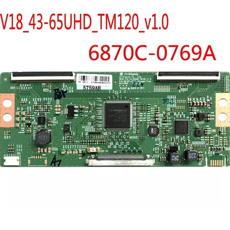 Placa t-con 6870c-0769a v18_43-65uhd_tm120_v1.0 para equipamento de exibição cartão t con placa de substituição original 6870c 0769a