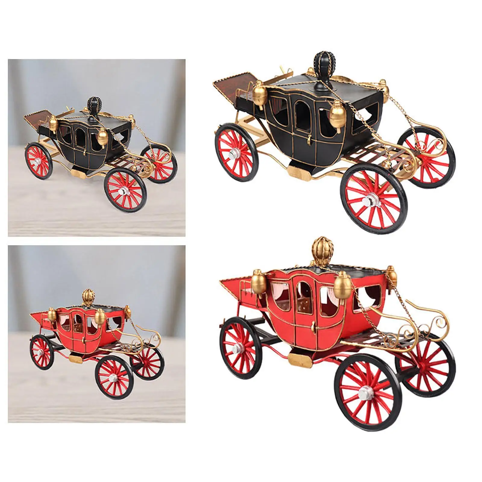 Vintage Carriage Model Collectible Display Souvenirs Gift Craftsmanship Decoration Iron Art Nostalgic Decor Ornament