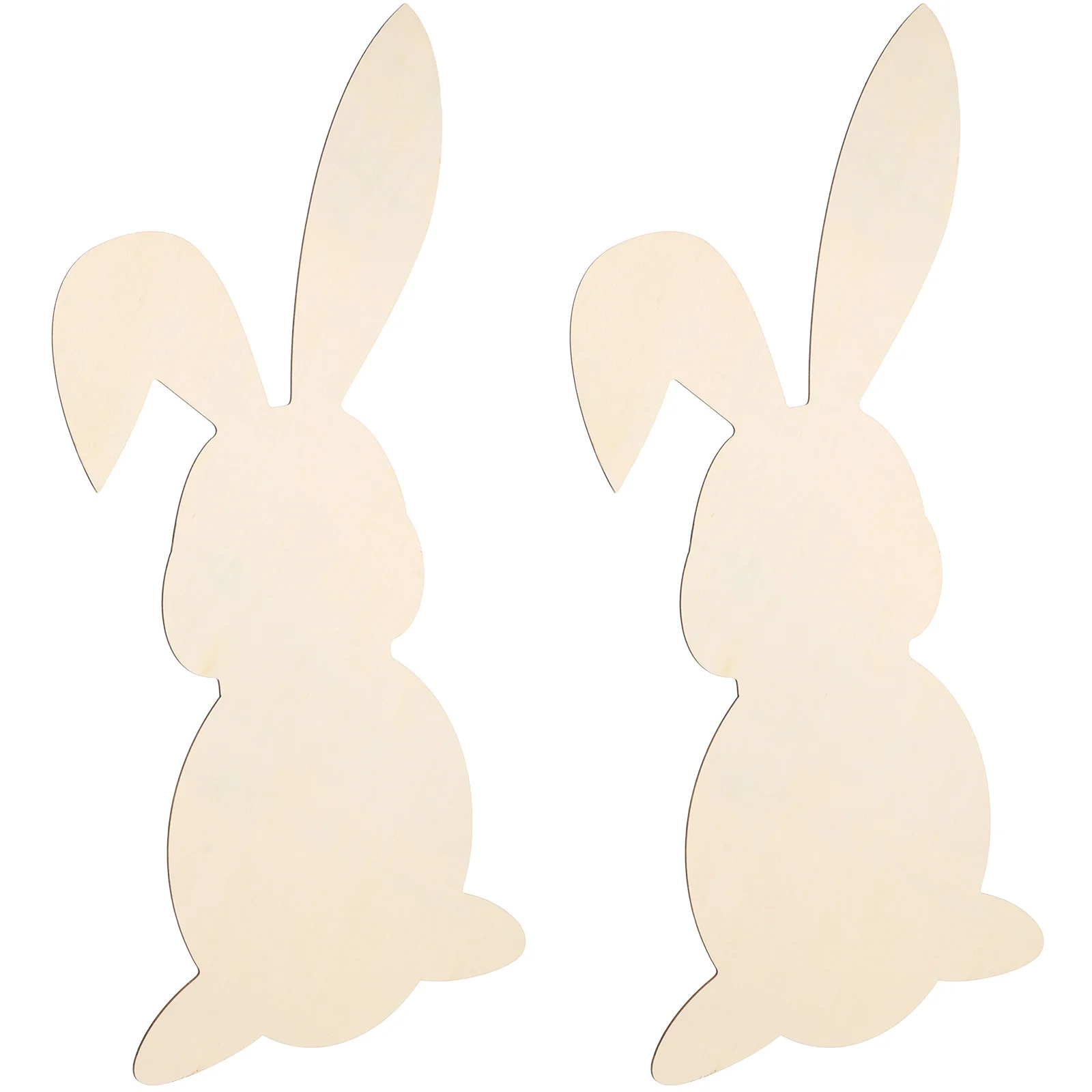 

2Pcs Easter Bunny Hanging Ornaments Wooden DIY Craft Decorations Blank Wood Pieces for Painting Party Home Decor