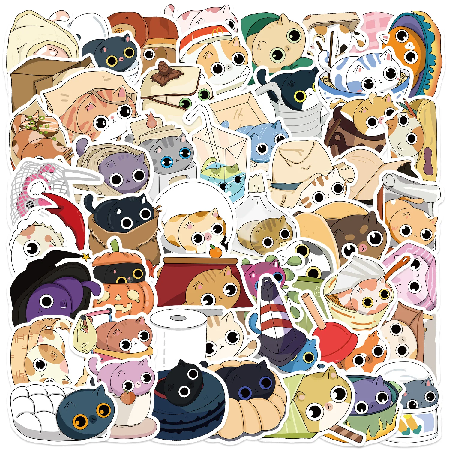 

10/50PCS Cartoon Peekaboo Graffiti Stickers PVC Cartoon Cute Decals Toy Stationery Guitar Aesthetic Decorations School Supplies