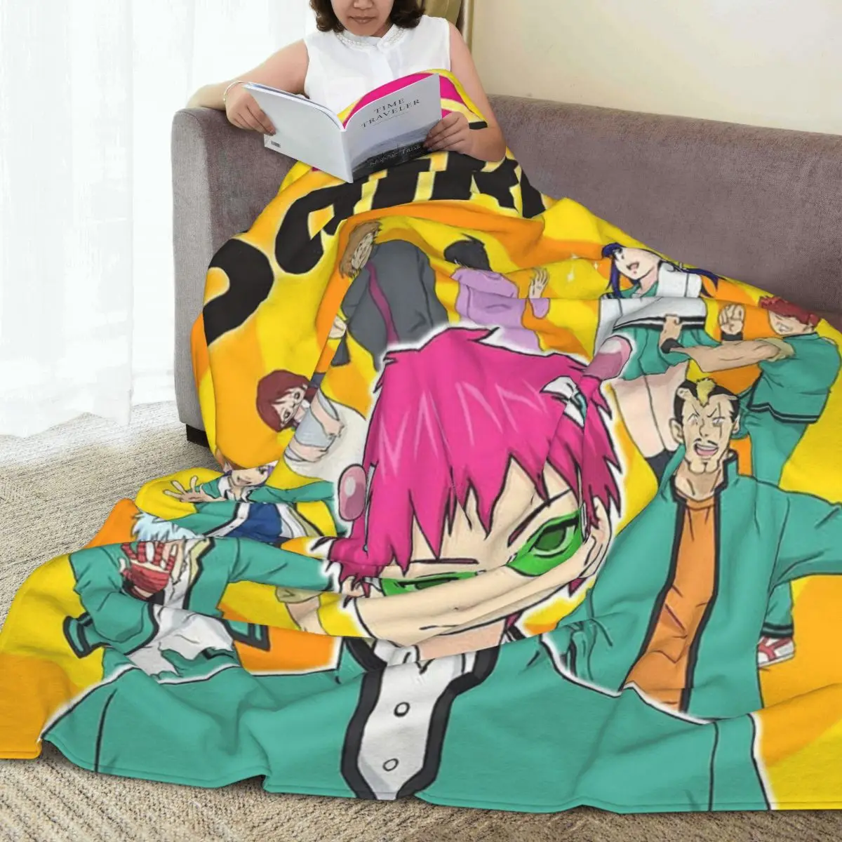 Throw Blanket The Disastrous Life Of Saiki K Micro Fleece Blanket Personalized Comfortable For Bedroom AntiPilling Blanket