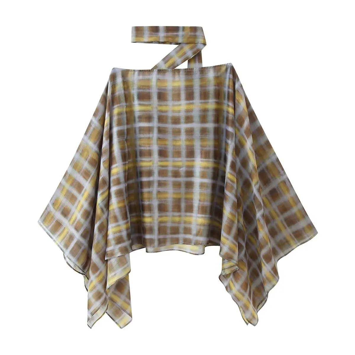 2025 Set gonna midi a mantella con sciarpa a quadri Elegante, alla moda, nuovo stile, comodo abbigliamento da ufficio, casual, versatile, vintage, sesso