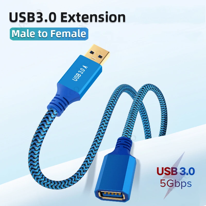 AIXXCO USB Extension Cable USB 3.0 Cable Extender Data Cord 1M 2M for PC Smart TV Xbox One SSD Fast Speed USB Cable Extension