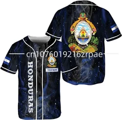 2024 New Honduras  Custom Your Name Baseball Jersey Shirt Baseball Shirt 3D Printed Men's Shirt Casual Shirts hip hop Tops