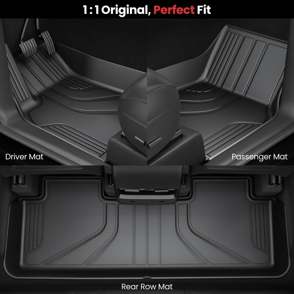 New Premium TPE Floor Mats For Tesla Model 3 Highland 2024 Model Y 2017-2024 Full Set Cargo Liner Rear Seat Back Mats LHD