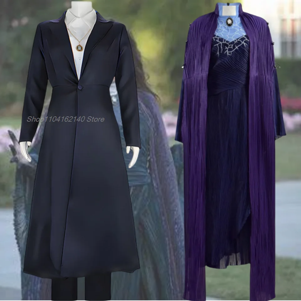 Witch Agatha Cosplay All Along Costume Uniform Harkness Outfit Movie Women Coat Robe Kathryn Suit Halloween Party Roplay 2024