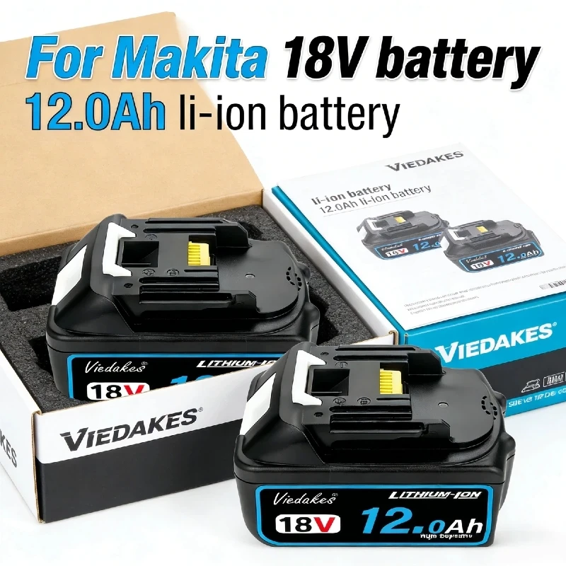 

Original 18V Battery, 12.0Ah 10.0Ah 8.0Ah, for Makita 18V battery power tool DDF487 DTW700 DGA405 DTD173 DJV182 HR140Z, +charger