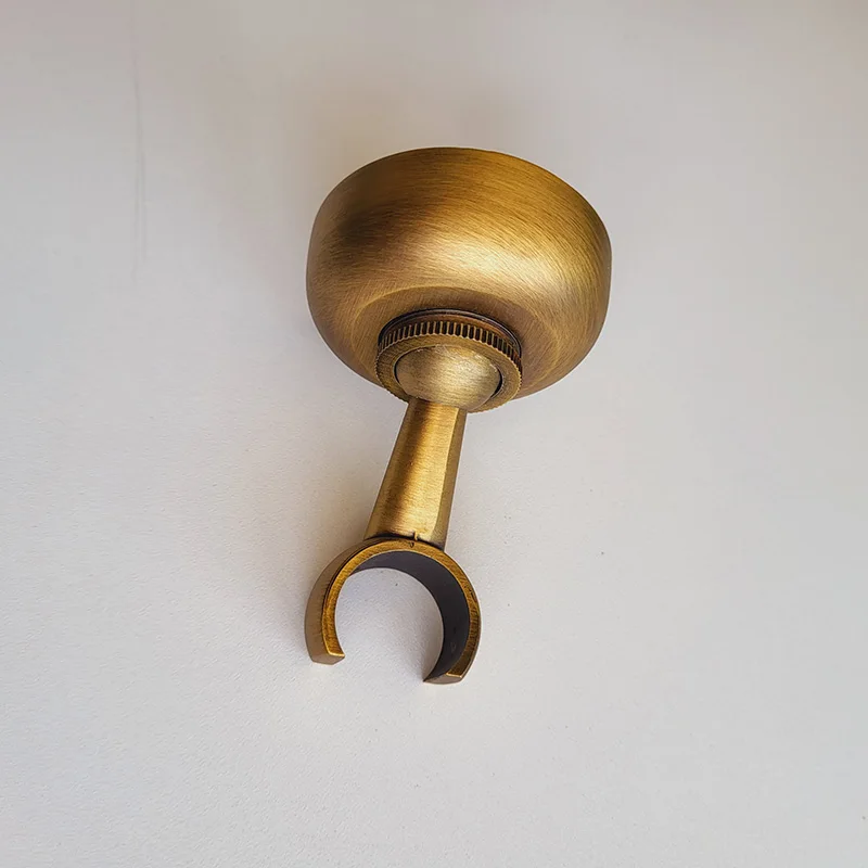 Solid Brass Made Antique Brass Wall Mounted Hand Shower Holder Hook Pedestal Bracket In Wall Shower Accessories Bathroom Fitting