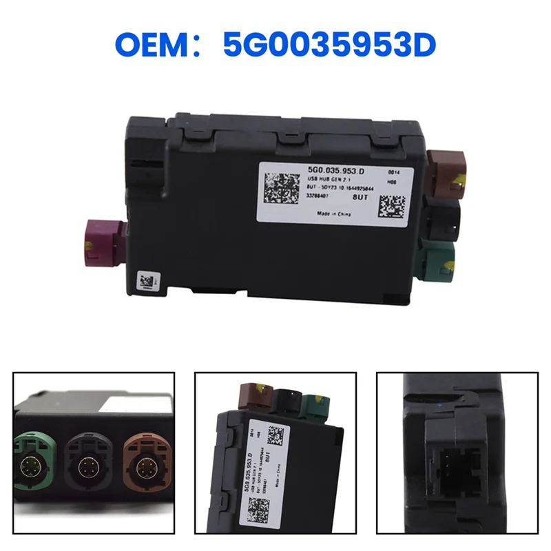 

5G0035953D Car Splitter Module For VW PASSAT B8 For Golf USB HUB Converter Adapter 5G0 035 953 D