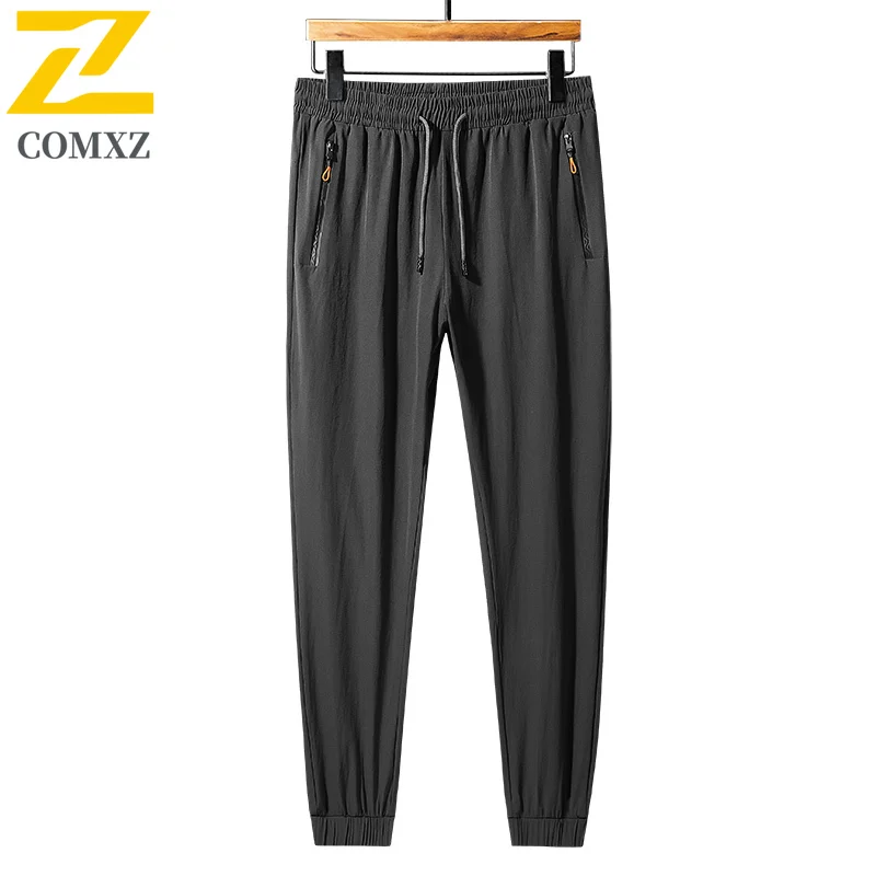 Ice Silk Men Casual Pants Summer Comfortable Breathable Lightweight High Elasticity Straight Leg/leg Binding Pants  Sports Pants