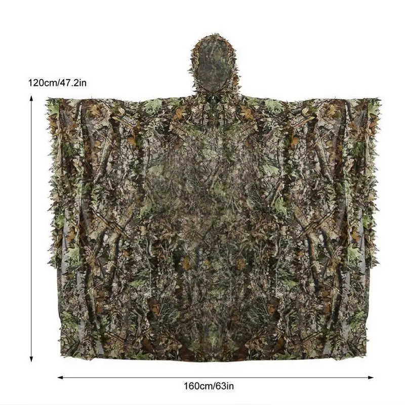 Bird Watching Invisible Cape 3D Technology Comfortable Camouflage Suit Breathable Leaves Invisible Clothing For Bird Watching