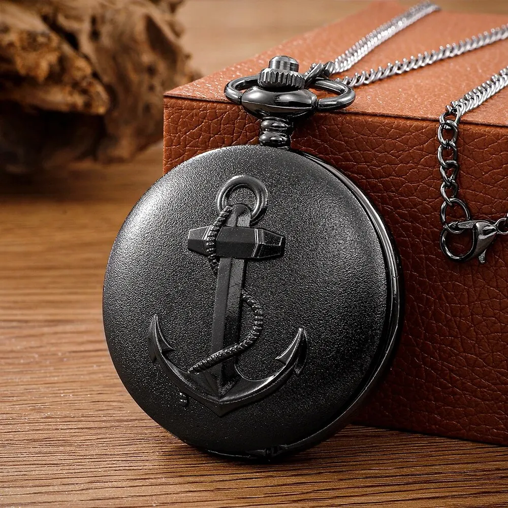 with Quarzt Chain Pirate Vintage Anchor Pendant Necklace