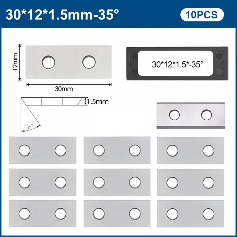 Tungsten Carbide Inserts Set of 10 for Enhanced For Wood Lathe Performance Features Reversible Cutting Edges at 35 Degrees