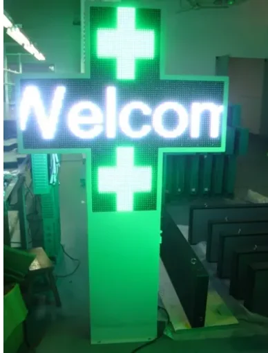 led pharmacy cross P10 500x500mm double side for clinic drug store control by RS232,RF Wireless, WIFI(Optional)